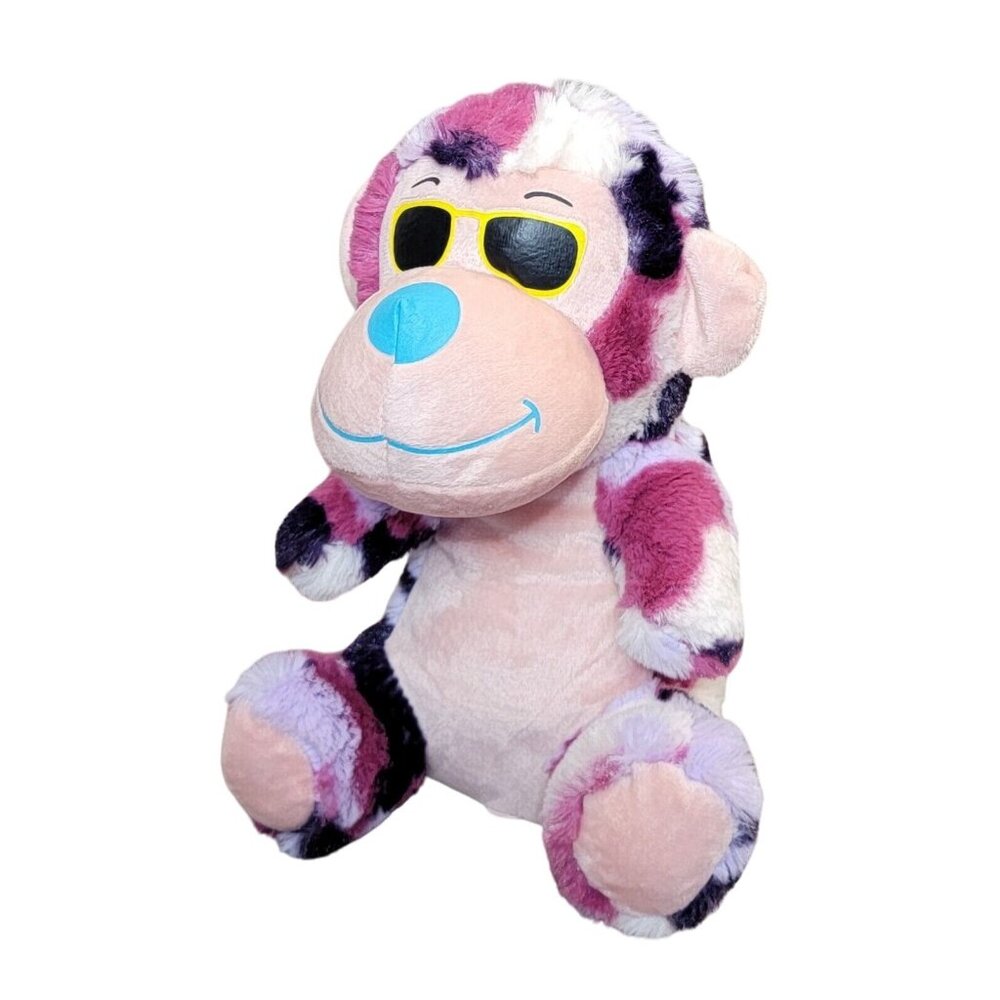 A&A Global Industries Multicolor Monkey Sunglasses Plush Stuffed Animal Toy 9"